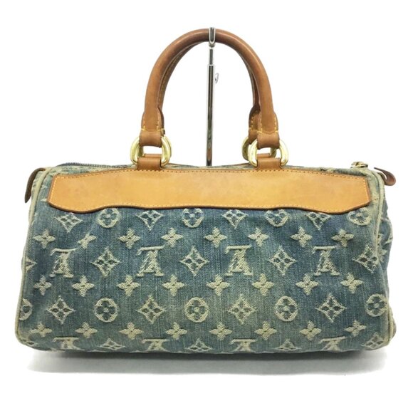 Authentic LOUIS VUITTON Monogram Denim Neo Speedy 30 Blue Handbag Shoulder Bag - Picture 3 of 16